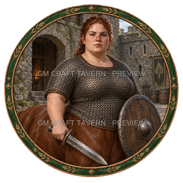 Grom Redcliff - aperçu de token de combattant vu du dessus