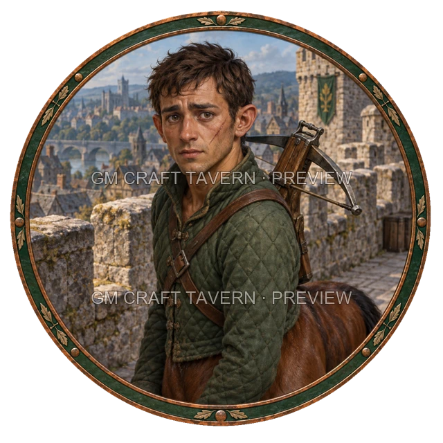 Besha Redcliff - aperçu de token de combattant vu du dessus