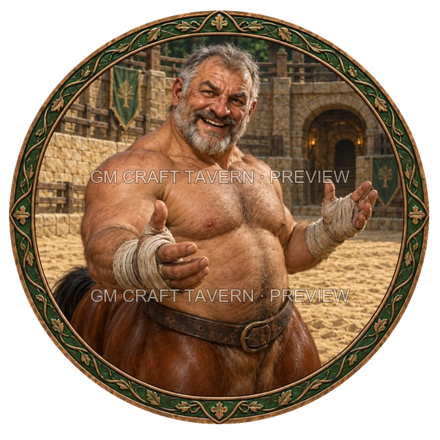 Morga Redcliff - aperçu de token de combattant vu du dessus
