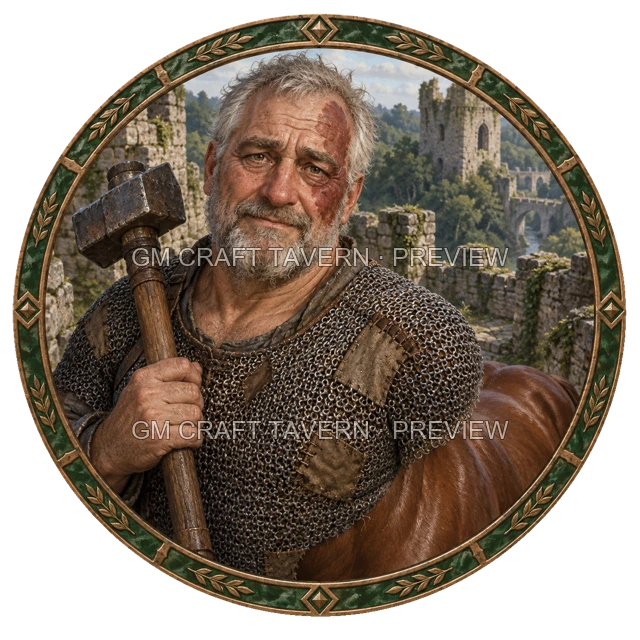 Morga Clearwell - aperçu de token de combattant vu du dessus