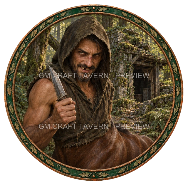 Aperçu de token de brigand de grand chemin vu du dessus
