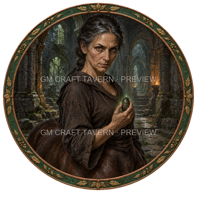 Aperçu de token de sorcier maléfique vu du dessus