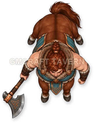 Grom Stonebrook - Barbarian top-down token preview