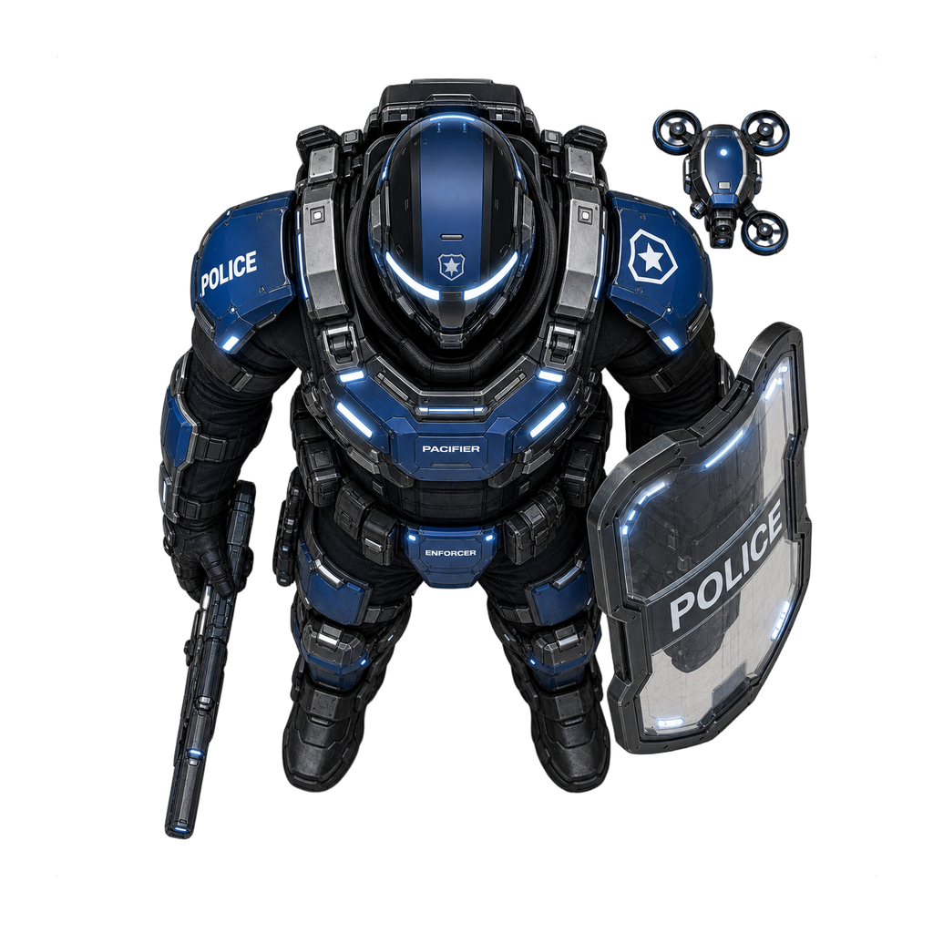 Aperçu du token vu du dessus du pacificateur en exo-armure lourde