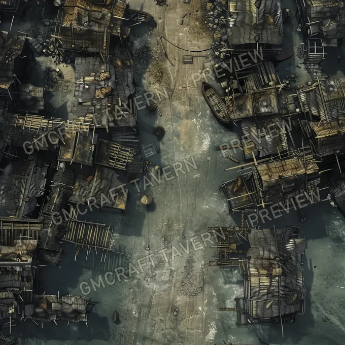 Deserted Stilt City Battlema battlemap preview