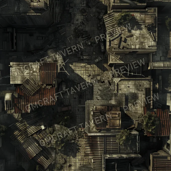 Destroyed City battlemap preview