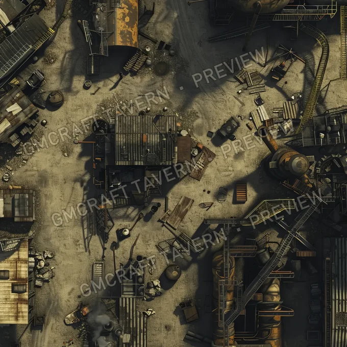 Destroyed Gaz Station Battle battlemap preview