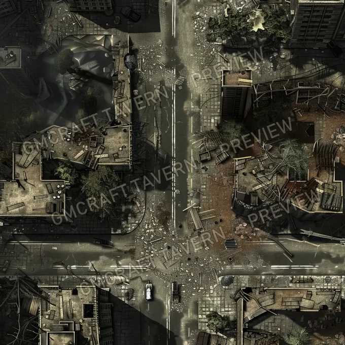Destroyed Megacity Battlemap battlemap preview