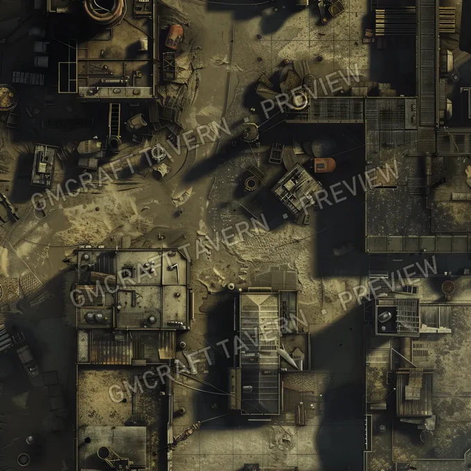 Post Apocalyptic Gaz Station battlemap preview