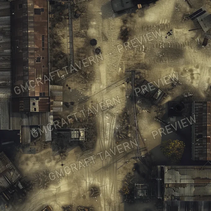 Post Apocalyptic Gaz Station battlemap preview