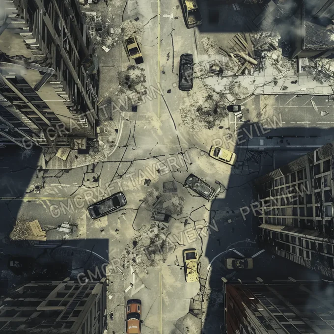 Abandonned Skyscrapers City With battlemap preview