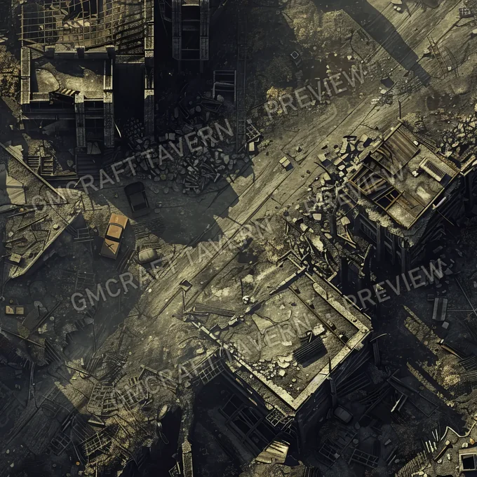 Collapsed City Block A Section O battlemap preview