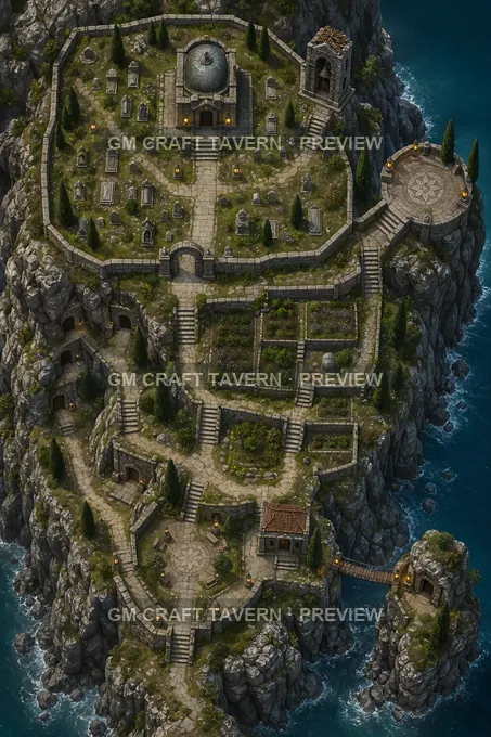 Grave Garden Of The Abbot On A Cliff Spur battlemap preview