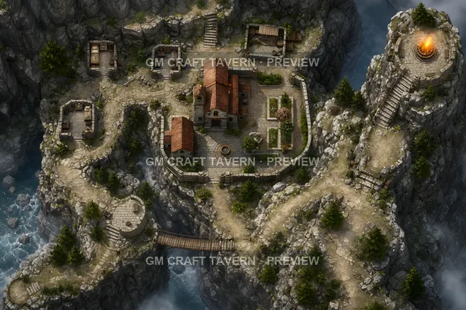Border Hermitage With Signal Fire Platform battlemap preview