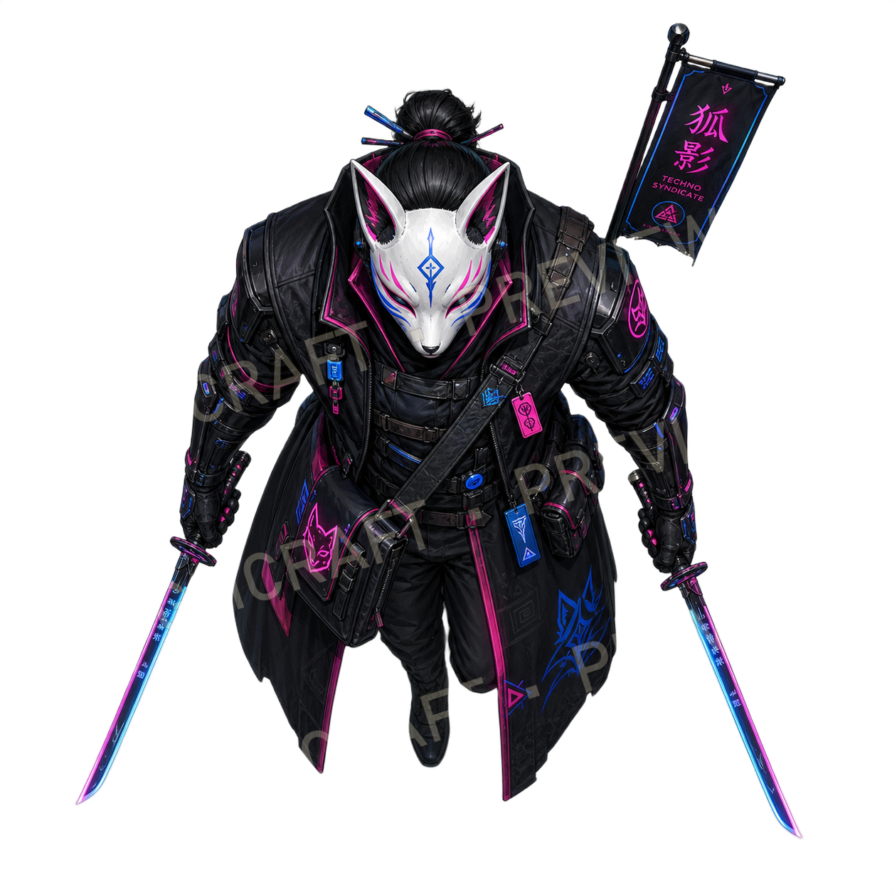 Aperçu du token vu du dessus de l’agent kitsune masqué 11