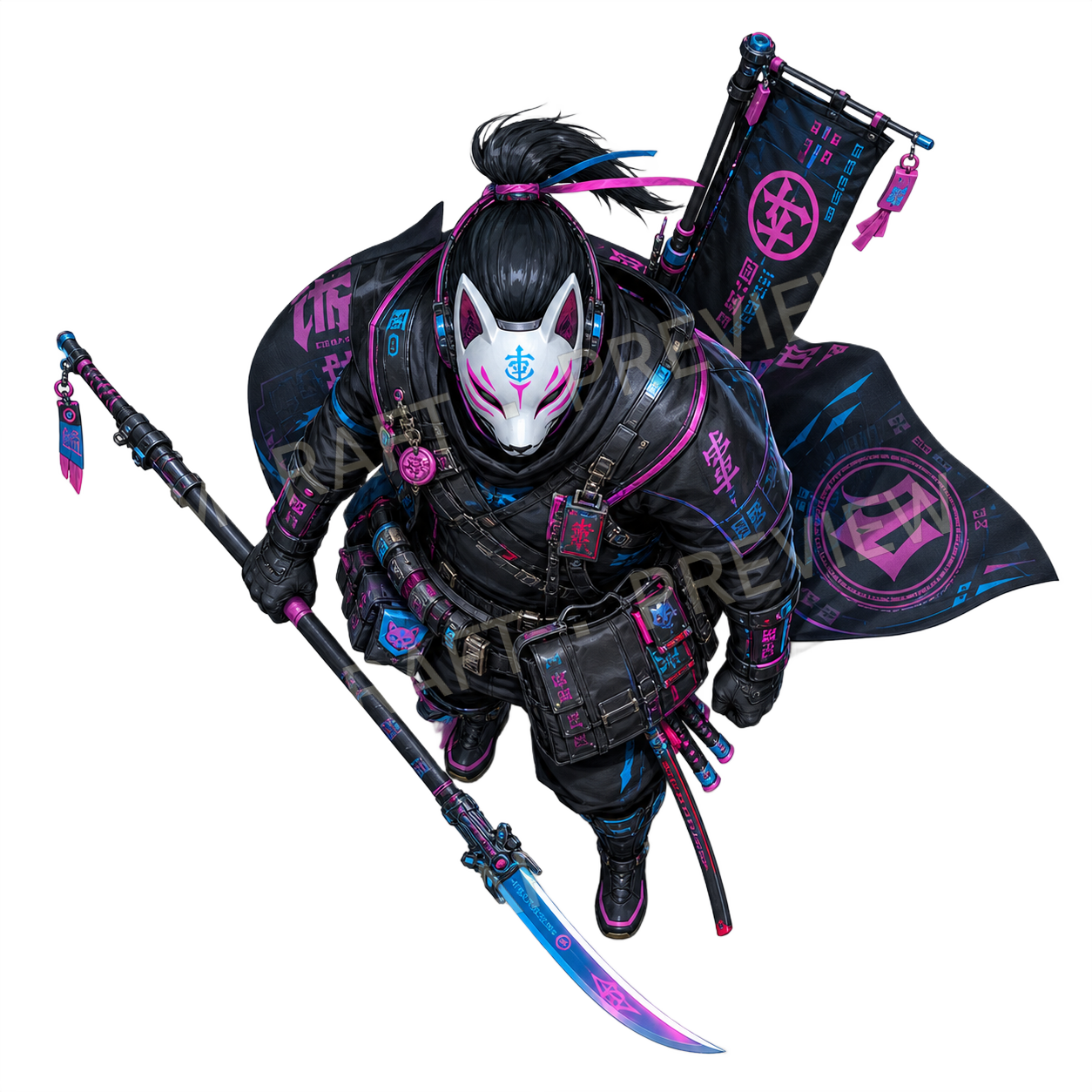 Aperçu du token vu du dessus de l’agent kitsune masqué 12