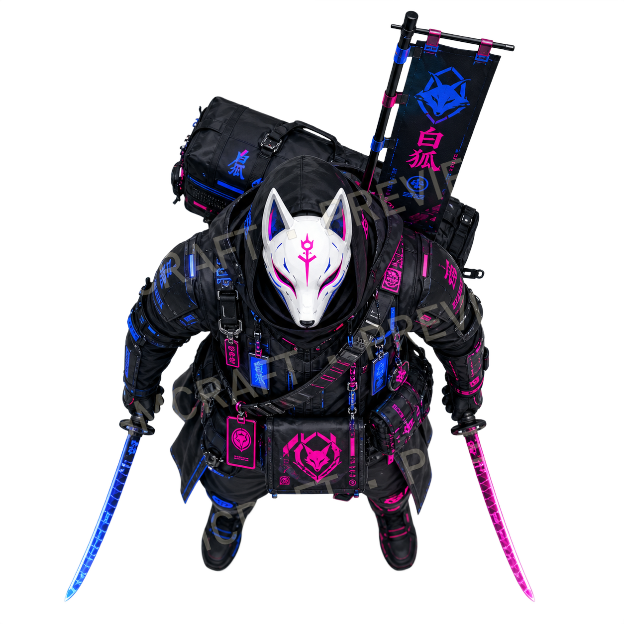 Aperçu du token vu du dessus de l’agent kitsune masqué 19