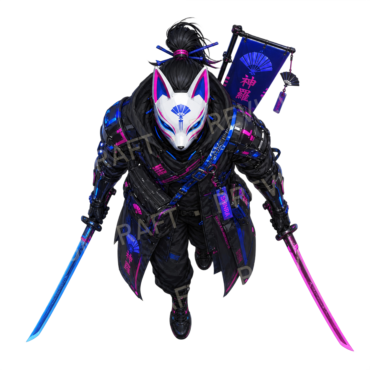 Aperçu du token vu du dessus de l’agent kitsune masqué 23