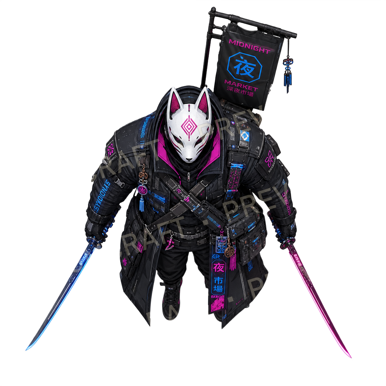 Aperçu du token vu du dessus de l’agent kitsune masqué 26
