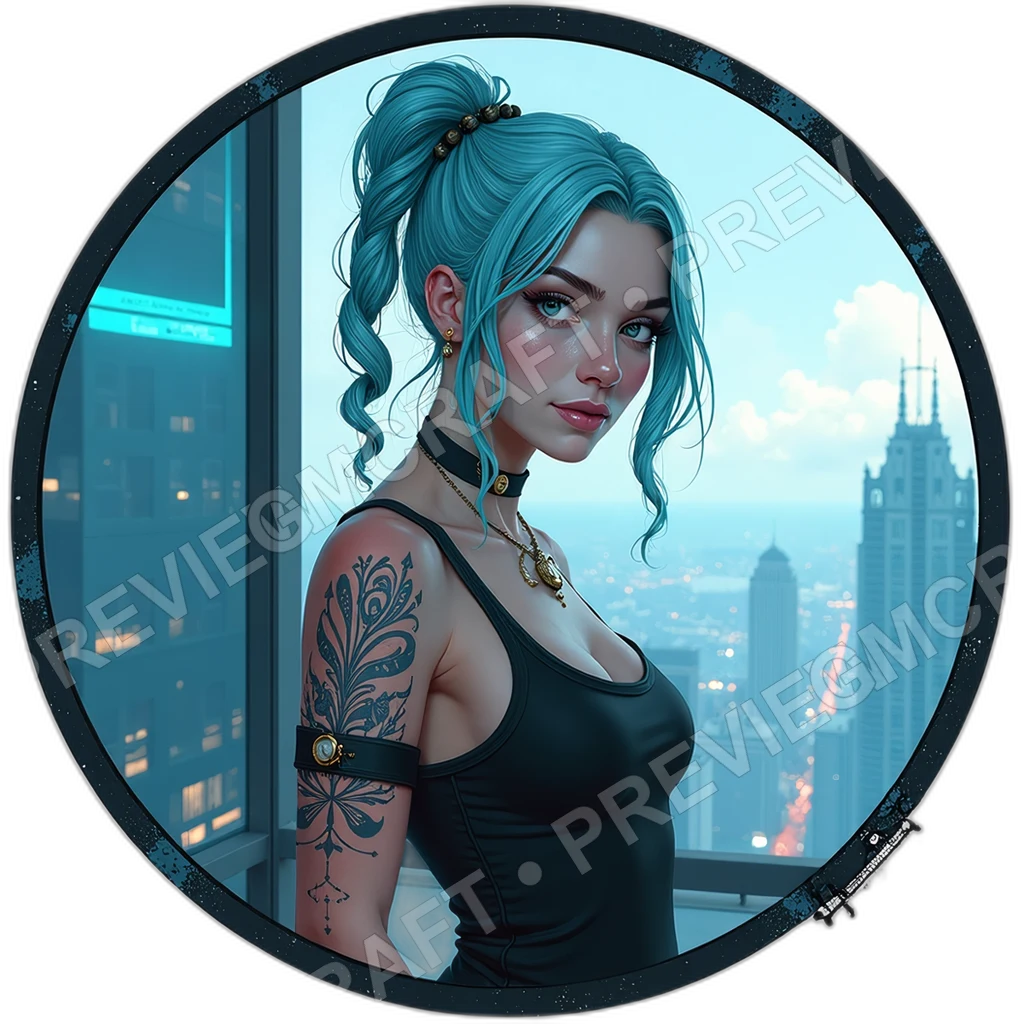 Boardroom Empress, Female, Microprojector Brooch, Memory Ledger Cuff, Chilled Serum Pocket, Composed Pale Stare, Corpo Execs, ,Middle,Aged Adult,1.8,, 0001 top-down token preview