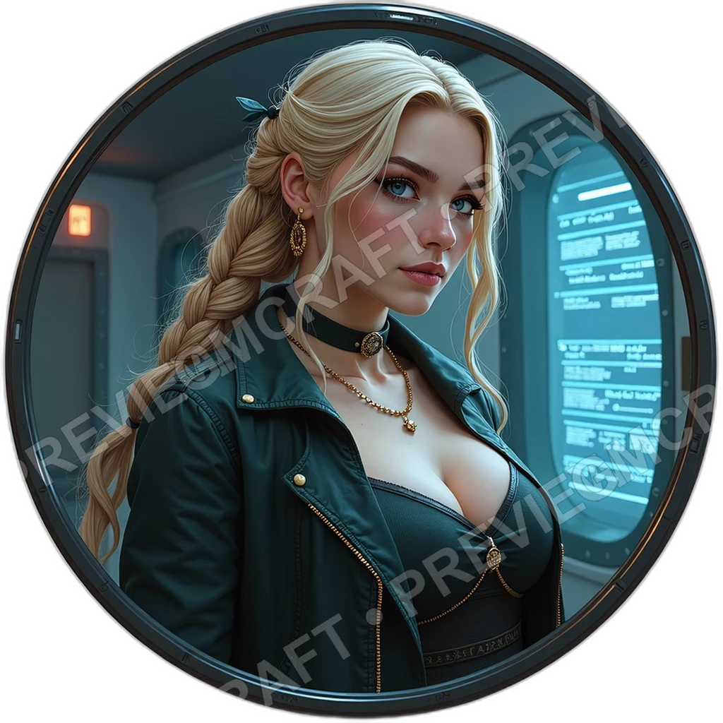 Ivory Chair Matron Female Silk Neural Choker Microprojector Brooch Private Shuttle Token Corpo Execs, ,Adult,1.8,, ,Obese Build,1.8,, ,Honey Blonde Ha 0001 top-down token preview