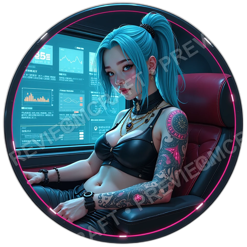 Silk Neural Matron, Female, Microprojector Brooch, Private Shuttle Token, Ledger Cuff Implant, Corpo Execs, , Age,1.8,, ,Obese Build,1.8,, ,Ic 0001 top-down token preview