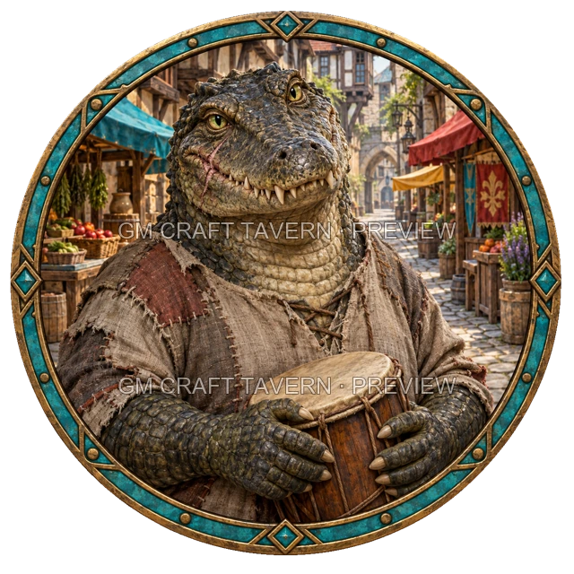 Aperçu du token vu du dessus de Morga Stonebrook - Barde
