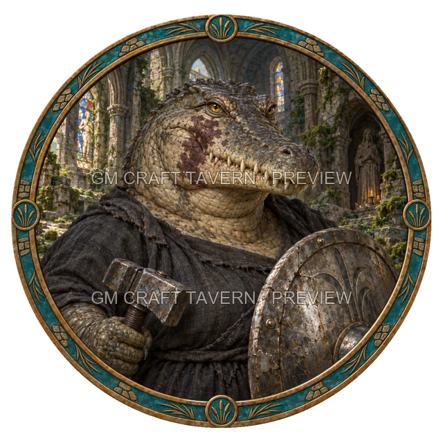 Aperçu du token vu du dessus de Grom Mossridge - Paladin
