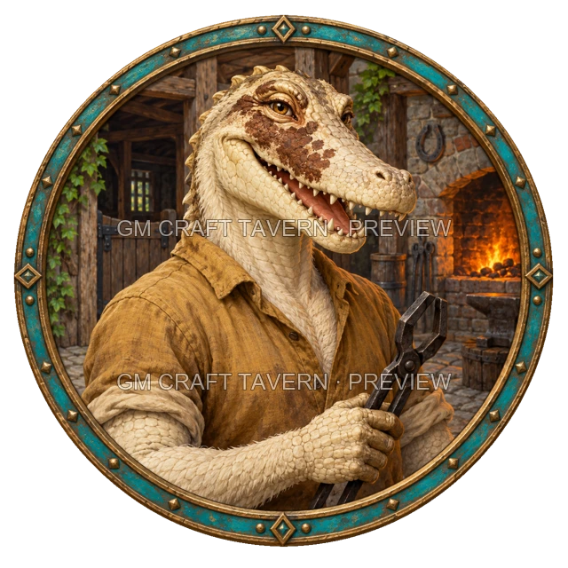 Varka Westmere - aperçu de token de forgeron vu du dessus