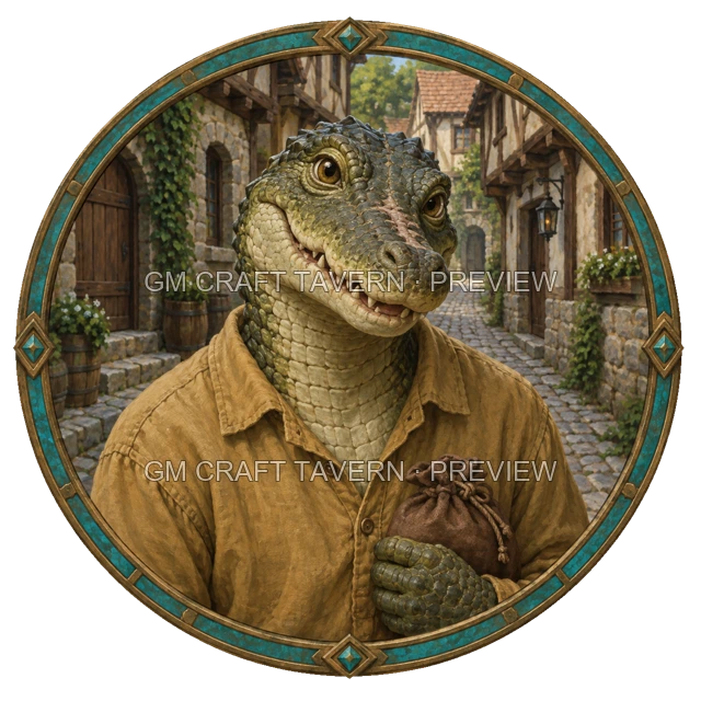 Varka Deepgrove - aperçu de token de villageois vu du dessus