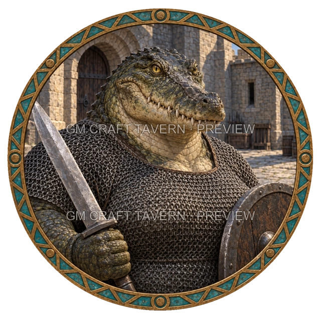 Grom Redcliff - aperçu de token de combattant vu du dessus