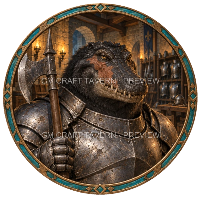 Varka Redcliff - aperçu de token de combattant vu du dessus