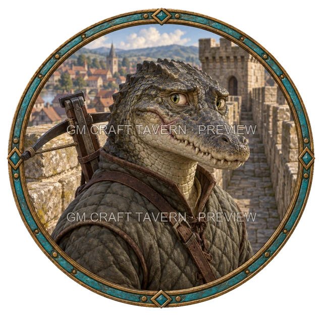 Besha Redcliff - aperçu de token de combattant vu du dessus