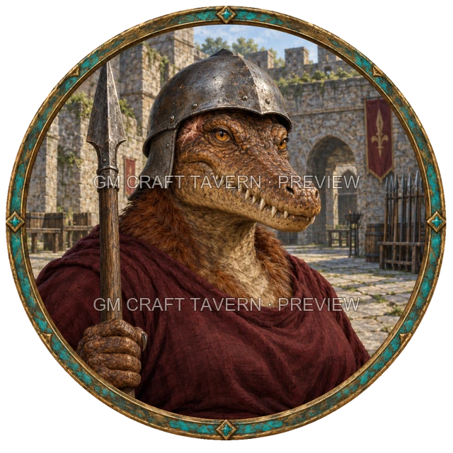 Durg Redcliff - aperçu de token de combattant vu du dessus