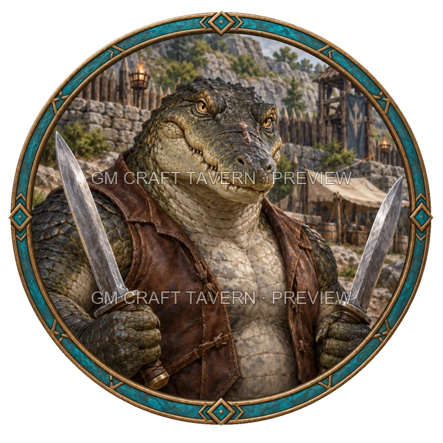 Durg Clearwell - aperçu de token de combattant vu du dessus