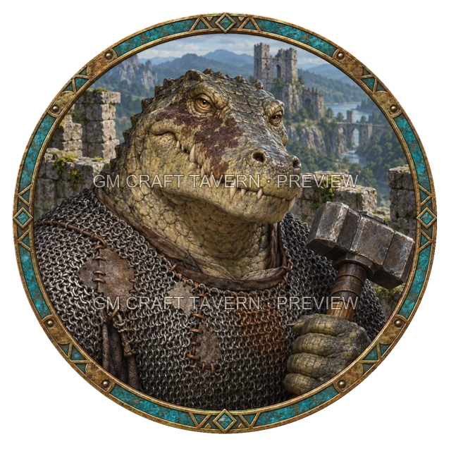Morga Clearwell - aperçu de token de combattant vu du dessus
