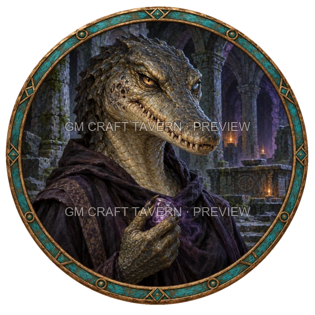 Aperçu de token de sorcier maléfique vu du dessus