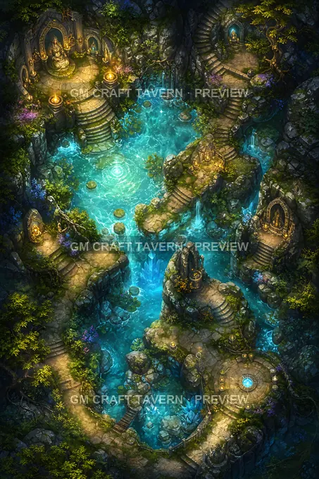 Mana Spring Pilgrim Hollow battlemap preview