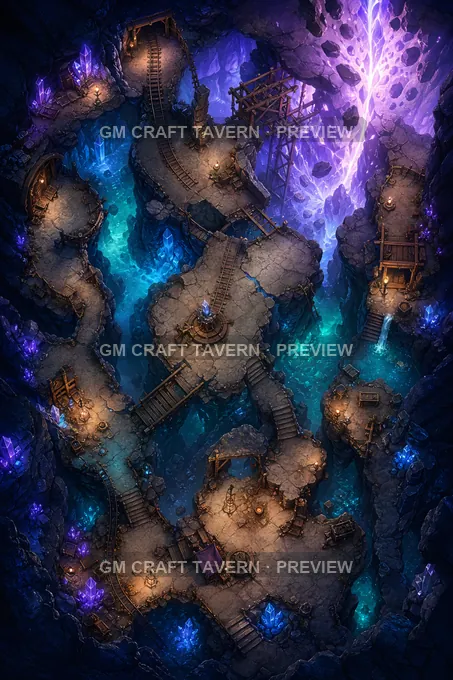 Star Crystal Mine Ruins battlemap preview