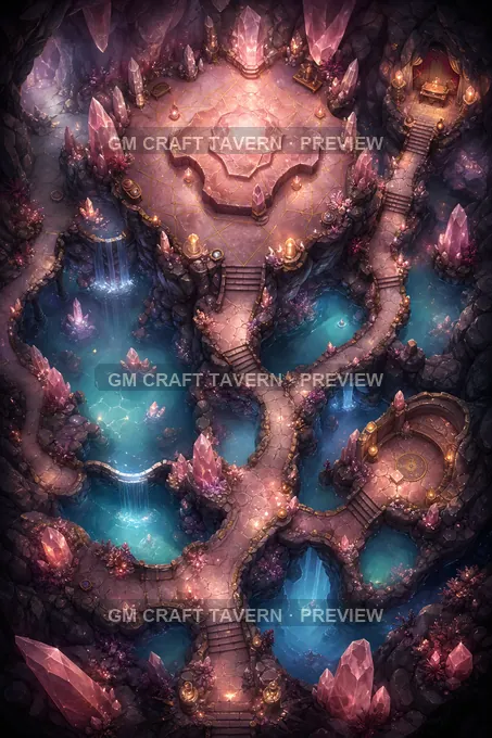 Rose Quartz Oracle Cave battlemap preview