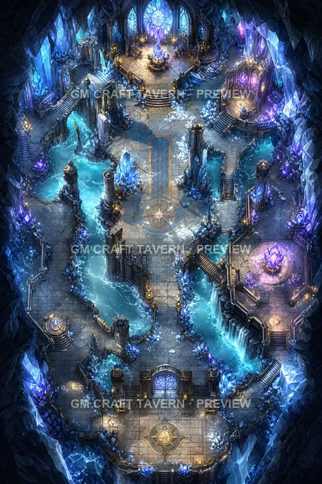 Frost Crystal Cathedral battlemap preview