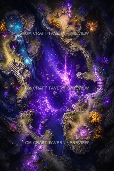 Violet Leyline Sinkhole battlemap preview