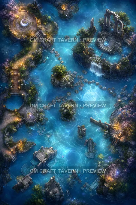 Moonstone Echo Lake battlemap preview