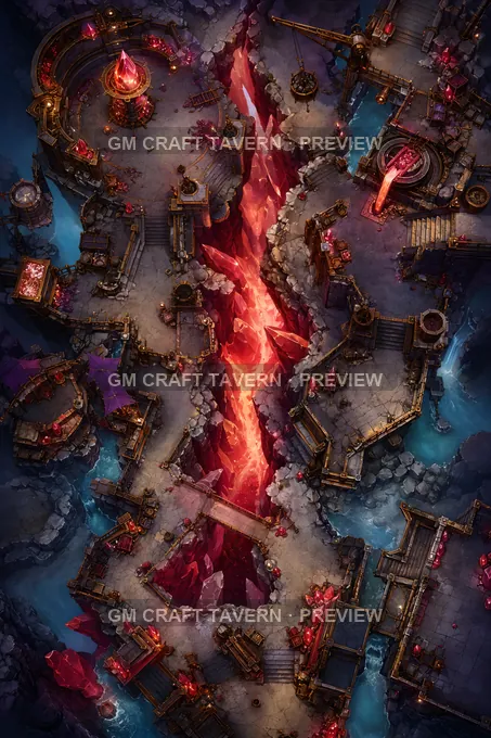 Ruby Mana Forge Ruins battlemap preview