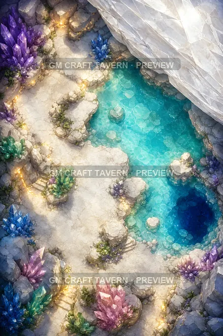 Crystal Caves And Prismatic Grottoes Bright Resting Grotto battlemap preview