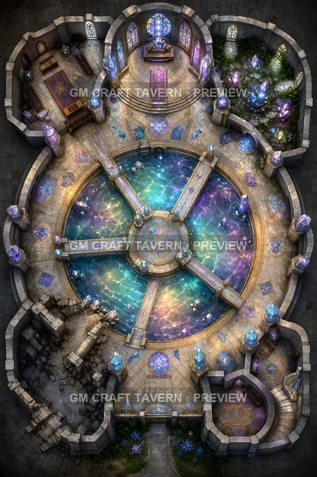 Prismatic Baptistry battlemap preview