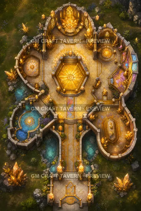 Golden Topaz Chantry battlemap preview