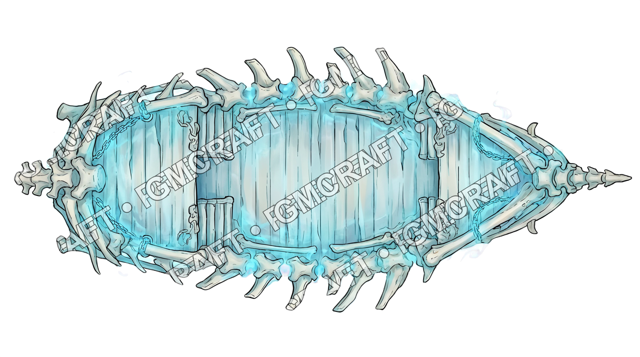 Icy Ribcage Skiff top-down token preview