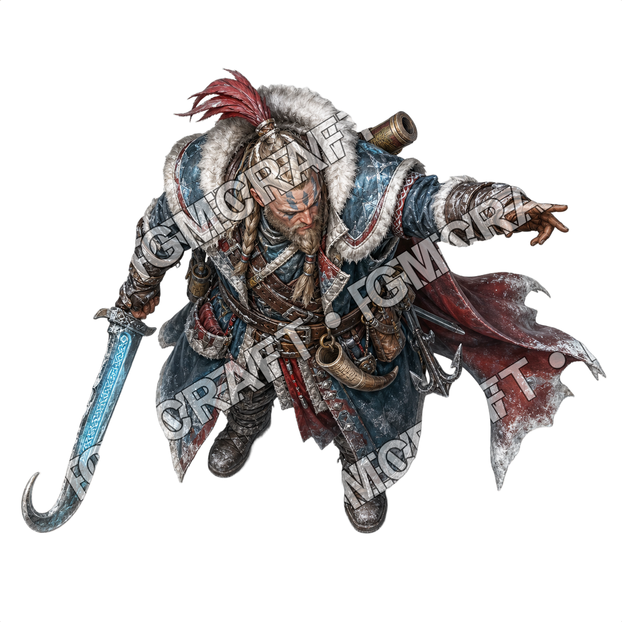 Icy Ribcage Skiff Captain top-down token preview
