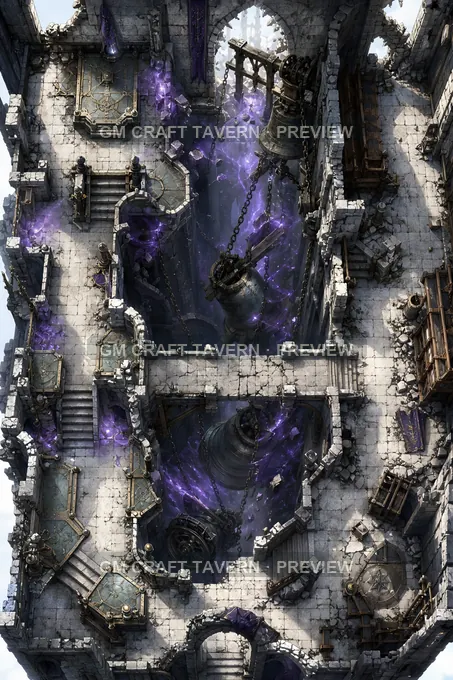 Silent Abbey Belfry Crossing battlemap preview